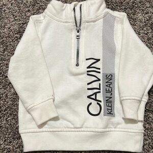 Calvin Klein White Half-Zip Sweatshirt